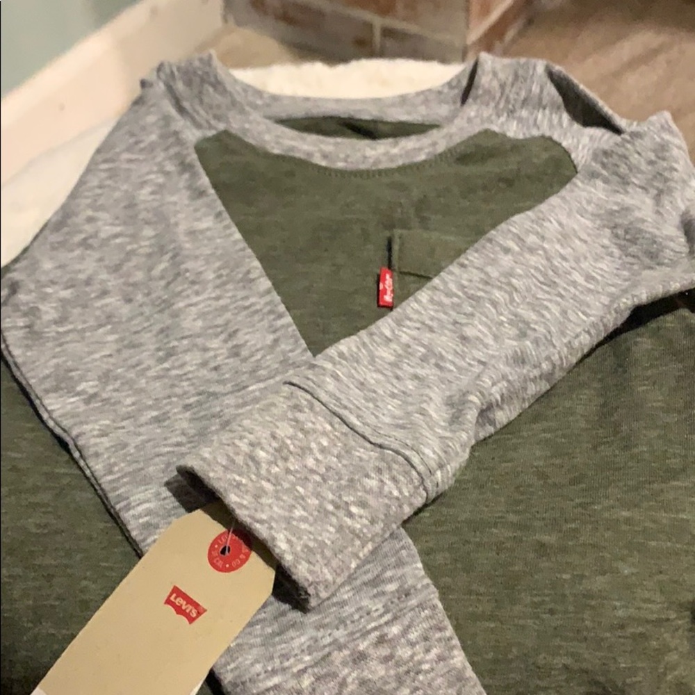 Baby levy olive long sleeve shirt